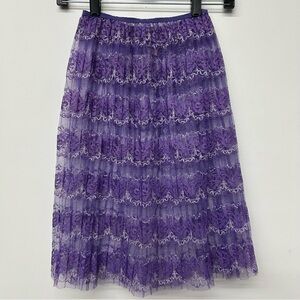90s purple floral lace slip skirt 🪻